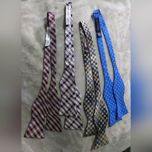 Lot Of 4 Adjustable Men's Bow Ties - Assorted Brands